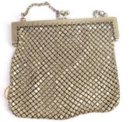 Early 20th century silver plated ladies mesh evening bag, measures 13cm x 13cm appx., excluding