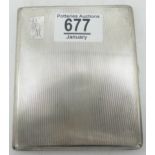 Silver cigarette case, weight 187g, with initials.