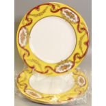 De Lamerie Fine Bone China heavily gilded Floral Special Commission patterned Dinner plates ,