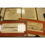 A collection of framed maps & prints of Lichfield(4)