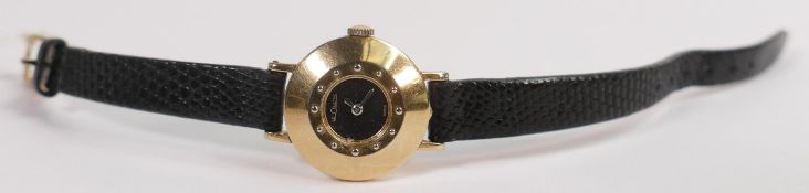 1950's 14k gold LeCoultre ladies watch. Gross weight 12g including strap.