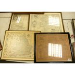 A collection of framed vintage map prints(4)