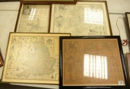 A collection of framed vintage map prints(4)