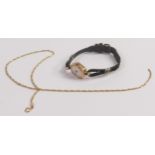 9ct gold hallmarked Everite ladies wrist watch, not working, and 9ct gold rope twist chain,