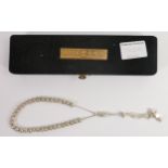Silver Saudi Airlines Rosary Subha necklace, boxed.