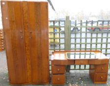 Art Deco Dressing Table & Double Wardrobe, with wall mounted mirror(3)