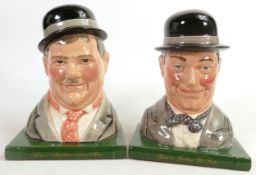 Royal Doulton pair of character bookends Laurel & Hardy D7120 & D7119, limited edition(2)