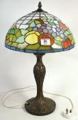 Large Tiffany Style Lamp with Leaded Glass Shale , height 50cm