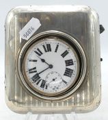 Goliath Pocket Watch in Silver Fronted leather case, size of case 12cm