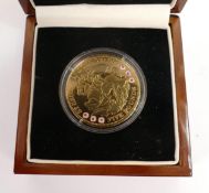 Tristan da Cunha silver George & the Dragon £5 piece dated 2009, boxed.
