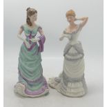 Boxed Coalport Matt Age of Elegance Figures Afternoon Matinee & Grande Parade(2)