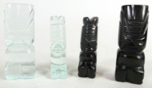 Rock Crystal Tiki Style Chess Set, height of King 8cm