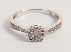 9ct hallmarked gold & diamond ladies ring, size N/O, 2.1g.