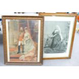 Two Framed Prints Edward VII & Queen Alexandra plus Queen Victoria Diamond Jubilee in Maple Frame(2)