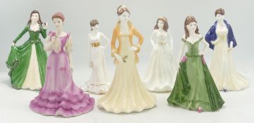 Boxed Coalport Small lady Figures Happy Christmas, Your Special Day, The Winters Ball, Tiffany,