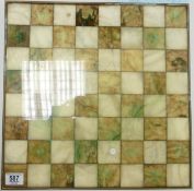 Brass Bound Onyx Chess Board, 41cm x 41cm