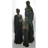 Three Large Resin Soul Journey branded African figures, tallest 43cm(3)