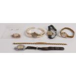 9ct gold hallmarked ladies CHALET wrist watch, together with 4 other fashion examples.