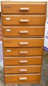 Mid Century Ply Chest of Drawers, width 47cm