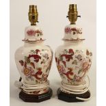 Mason Mandalay Red patterned table lamps, height 29cm(2)