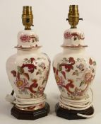 Mason Mandalay Red patterned table lamps, height 29cm(2)
