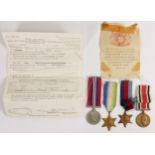 Royal Air Force WWII medal group for Harry Hancock 1413601 including Atlantic Star, 39-45 War Medal,