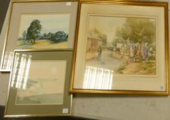 A collection of Framed Landscapes, one signed Douglas E West, largest 60 x 75cm(3)