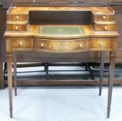 Reproduction Ladies Writing Desk with green leather top