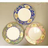 De Lamerie Fine Bone China heavily gilded Floral Special Commission patterned Dinner plates in three