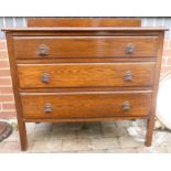 Oak 3 Drawer Chest of drawers