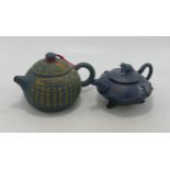 Two Modern Decorative Chinese Teapots, tallest 9.5cm (2)