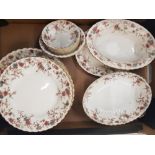 Minton Ancestral Dinner ware items to include 6 dinner plates, 6 side plates, Oval serving bowls,