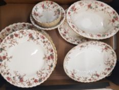 Minton Ancestral Dinner ware items to include 6 dinner plates, 6 side plates, Oval serving bowls,