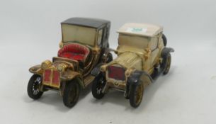 C & C Novelty Pottery Cars Lanchester 1908 & Cadillac 1913(2)