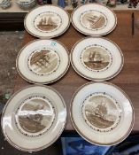 Wedgwood Set of Six American Clipper Ship Plates