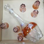 Mid Century Lubiana Decanter & liqueur glasses