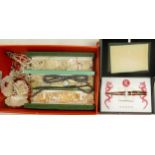 A collection of Pearl Necklaces, similar ladies watch & designer pen