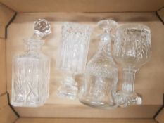 A collection of four crystal spirit decanters (one stopper a/f)(4).