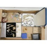 A large collection of Costume Jewellery to include pearl necklaces, brooches, pendants, sets etc