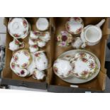A large collection of Royal Albert Old Country Rose Patterned items to include tea ware, dinnerware,