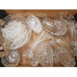 A mixed collection of crystal and glassware items to include 2 Crystal Decanters, pilsner glasses