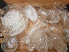 A mixed collection of crystal and glassware items to include 2 Crystal Decanters, pilsner glasses