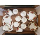 Royal Albert Old Country Roses 21 Piece Tea set together with 2 Similar mugs