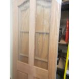 Three new hardwood doors, 1 glazed, 2 unglazed, sizes: 1 x 28.5" x 81" 1 x 32" x 80" 1 x 30" x