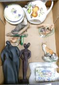 A mixed collection of items to include Resin Human figures, Country Artists & similar animals,