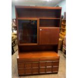 Nathan style display sideboard/drinks cabinet, 123cm W x 191cm H.