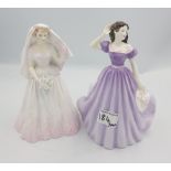 2 Royal Doulton Lady Figures 'Bells Across the Valley' HN4300 & 'The Bride HN2166'