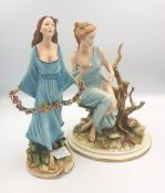 Two Capodimonte figures height of tallest 30cm (2).