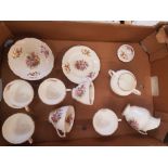 Coalport floral tea part tea set to include 6 cups and saucers, 3 side plates, milk jug and lidded