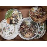 A collection of decorative wall plates Royal Doulton etc